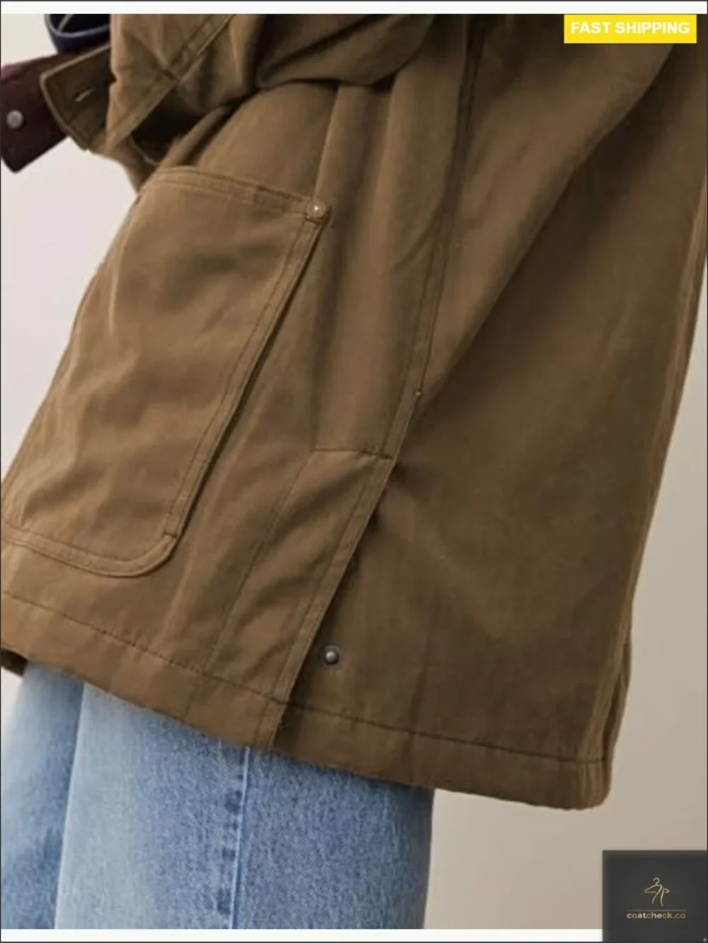 Oversized Vintage Workwear Utility Cotton Jacket with Pockets